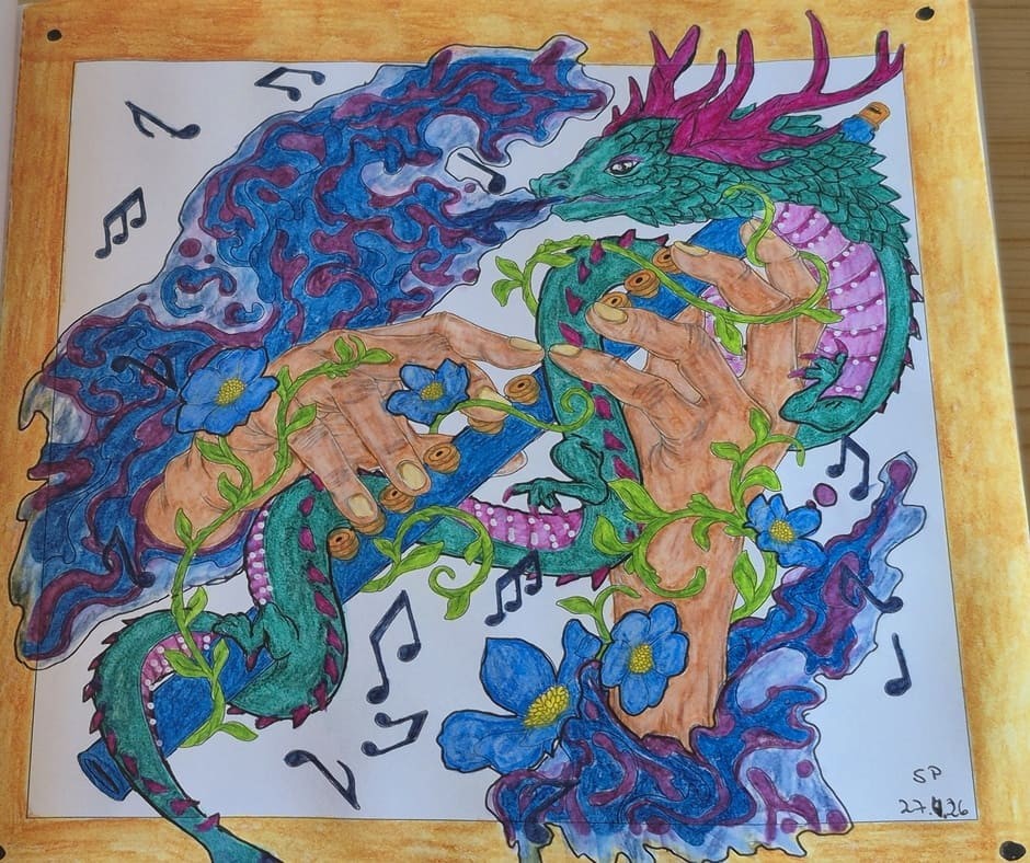 Drache mit Floete